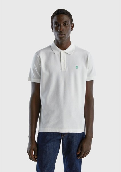 Erkek Beyaz Regular Fit Kısa Kollu Polo Tshirt