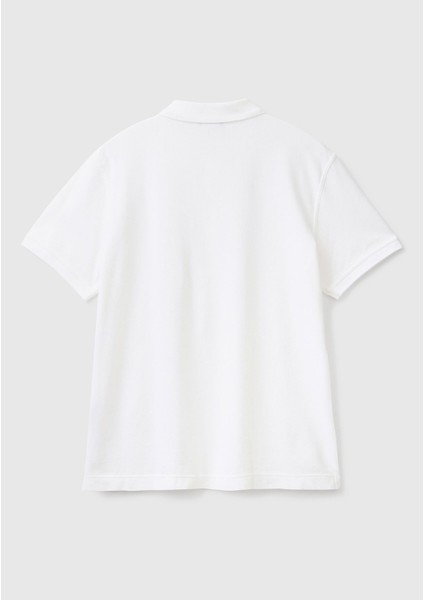 Erkek Beyaz Regular Fit Kısa Kollu Polo Tshirt