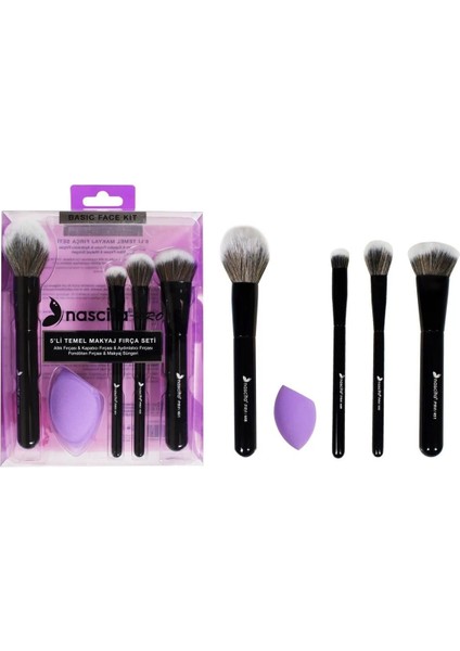 3'lü Siyah Makyaj Fırça Seti - 101 + 4'lü Süngerli Siyah Makyaj Fırça Seti -99 modelleri