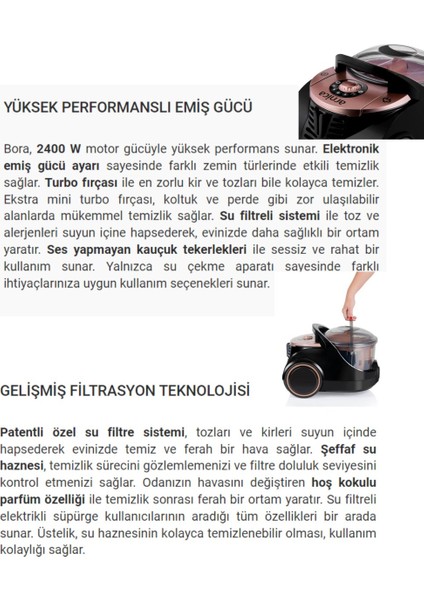 Bora Tozu Hapseden Su Filtreleme Sistemi, Sessiz Çalışma ve Yüksek Performanslı Derinlemesine Temizlik