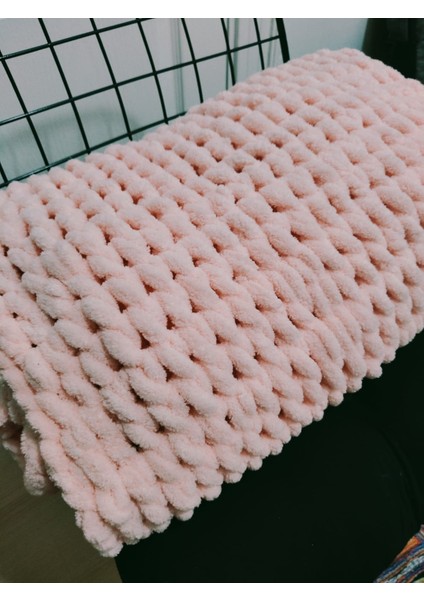 Alize Puffy El Örmesi Pembe Bebek Battaniyesi ( 90 x 90 )