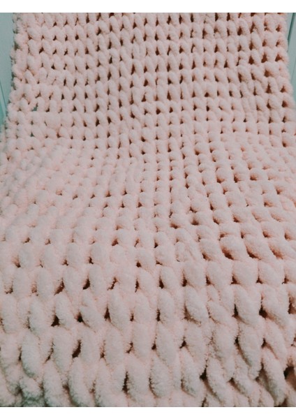 Alize Puffy El Örmesi Pembe Bebek Battaniyesi ( 90 x 90 )