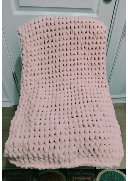 Alize Puffy El Örmesi Pembe Bebek Battaniyesi ( 90 x 90 )