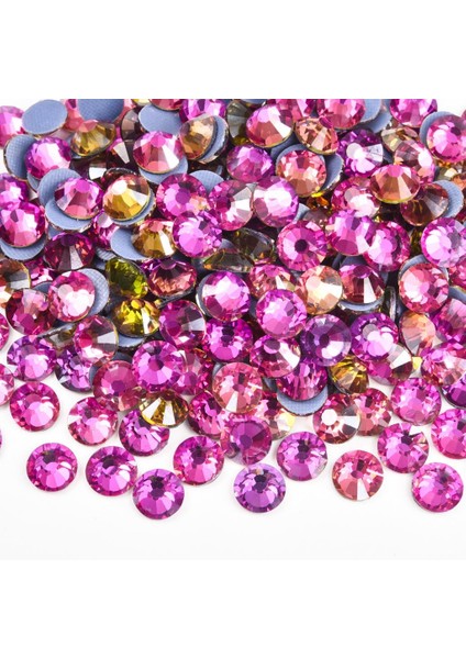 Premium Kalite Altı Düz Ütü Ile Yapışan (Hotfix) Kristal Taş SS16 (3.8-4mm) Air Gold Line Rose (720 Adet)