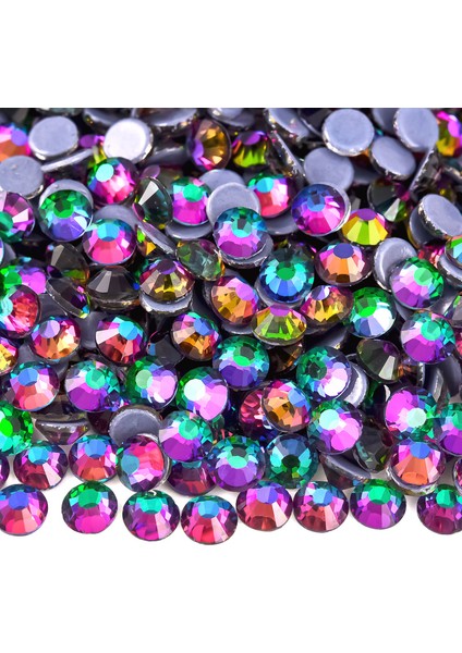 Premium Kalite Altı Düz Ütü Ile Yapışan (Hotfix) Kristal Taş SS16 (3.8-4mm) Green Volcano (720 Adet)