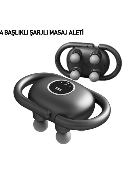 Şarjlı 4 Başlıklı Masaj Aleti Fonksiyonel Masaj Aleti Boyun Masaj Aleti Sırt Masaj Aleti Tüm Vücut Masaj Aleti Şarjlı Masaj Aleti Masaj