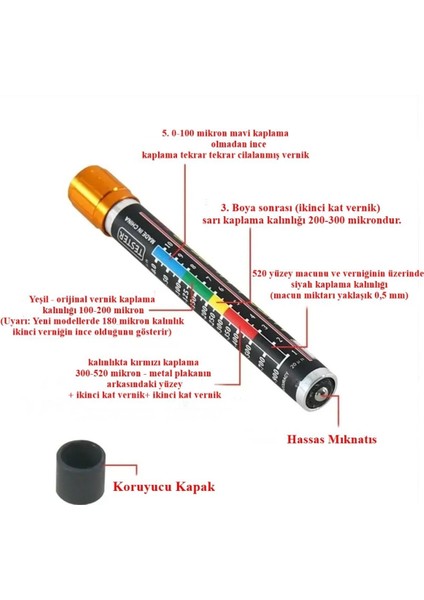 Profesyonel Araç Boya Test Cihazı Boya Kalınlık Ölçüm Cihazı