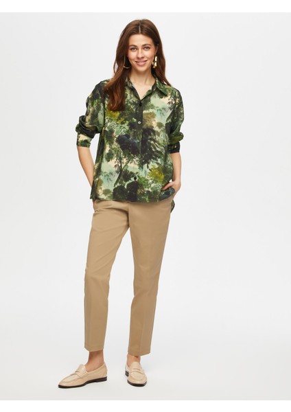 Jungle Desen Viskon Gömlek 016