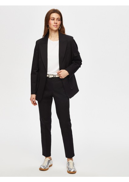 Kargo Cep Detaylı Pamuklu Blazer Ceket 018