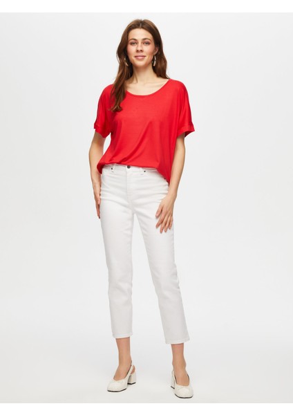 Yuvarlak Yaka Düşük Kollu T-Shirt 003