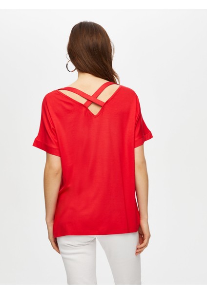 Yuvarlak Yaka Düşük Kollu T-Shirt 003 fırsatları