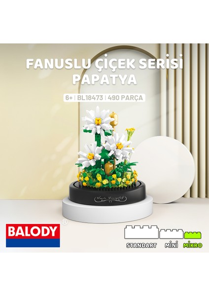 Fanuslu Çiçek Serisi – Papatya (BL18473) – Mini Blok Yapı Oyuncakları Seti