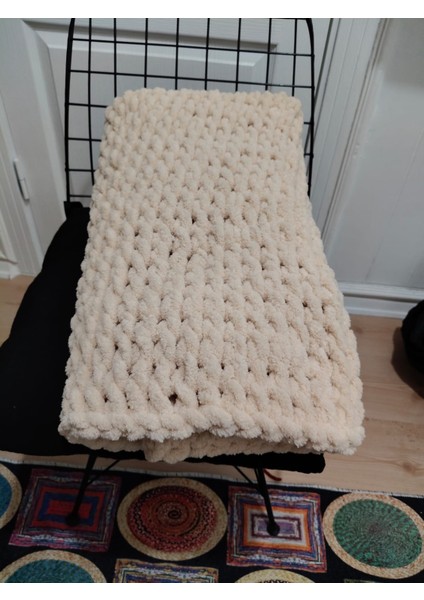 Alize Puffy El Örmesi Krem Bebek Battaniyesi ( 90 x 90 cm )