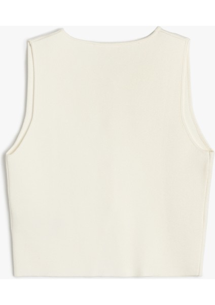 Düğmeli Kolsuz Bisiklet Yaka Triko Yelek fırsatları