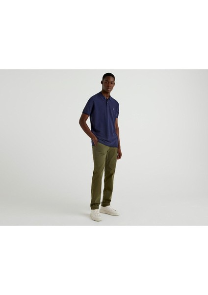 Erkek Lacivert Regular Fit Kısa Kollu Polo Tshirt