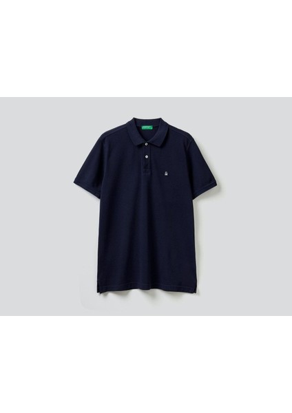 Erkek Lacivert Regular Fit Kısa Kollu Polo Tshirt