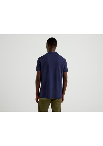 Erkek Lacivert Regular Fit Kısa Kollu Polo Tshirt