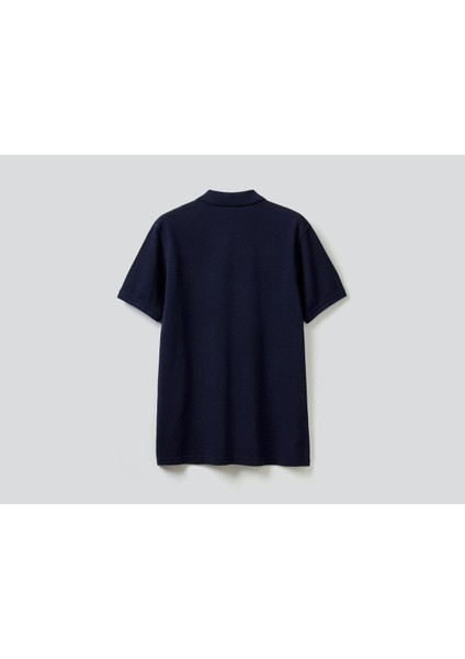 Erkek Lacivert Regular Fit Kısa Kollu Polo Tshirt
