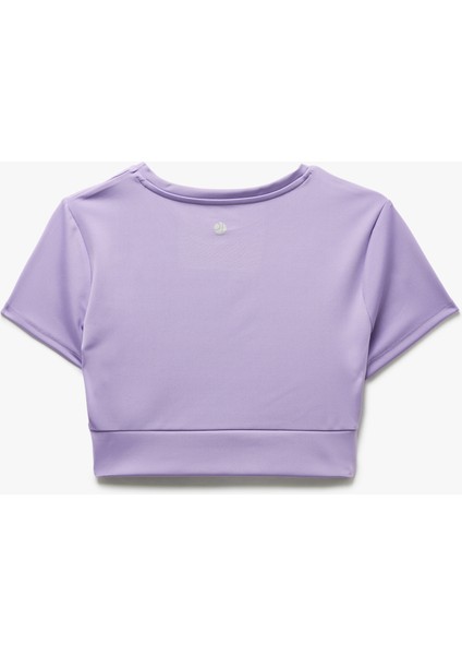 Slim Fit Bisiklet Yaka Kısa Kollu Crop Spor Tişört fiyatları