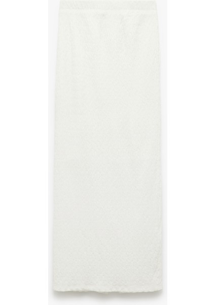 Yüksek Bel Slim Fit Yırtmaç Detaylı Astarlı Midi Kalem Etek modelleri