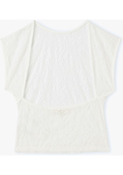 Sırt Dekolteli Kolsuz Transparan Dantel Bluz fırsatları