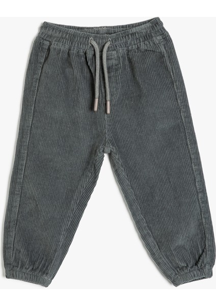 Beli Bağlamalı Pamuklu Fitilli Pantolon