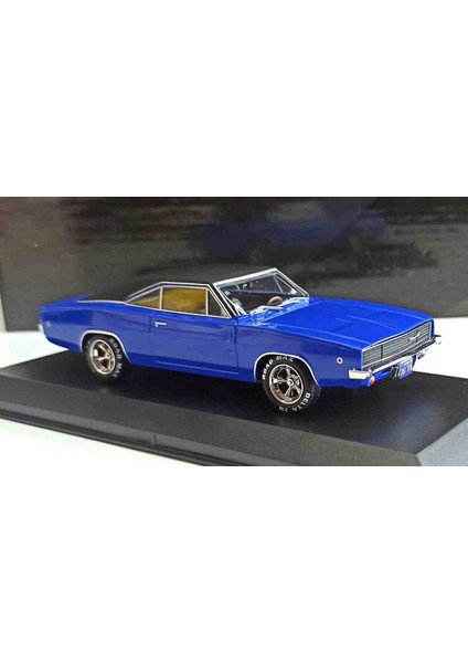 Dianomi Greenlight 1:43 Ölçek 1968 Dodge Charger /// Blue Case Kutulu Küçük Boy Metal Araba