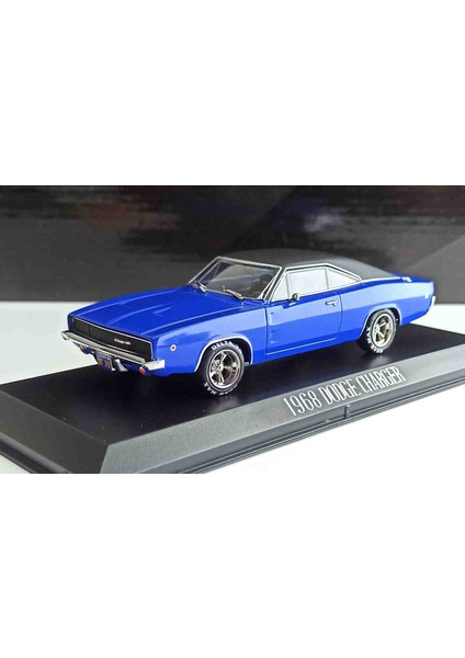 Dianomi Greenlight 1:43 Ölçek 1968 Dodge Charger /// Blue Case Kutulu Küçük Boy Metal Araba modelleri
