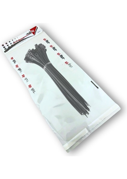 Plastik Kablo Bağı Klipsi Cırt Kelepçe 250 x 4.8 Siyah 50 Adet Cırt Kelepçe
