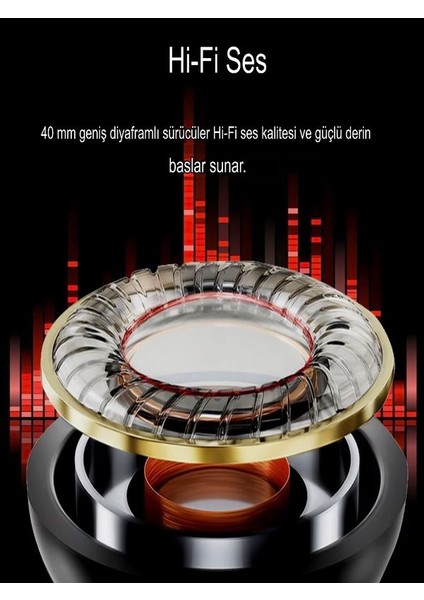 BT80 Wireless V5.0: 300MAH Lityum Bataryalı, Çinko Alaşımlı Stereo Kulak Üstü Kablosuz Kulaklık