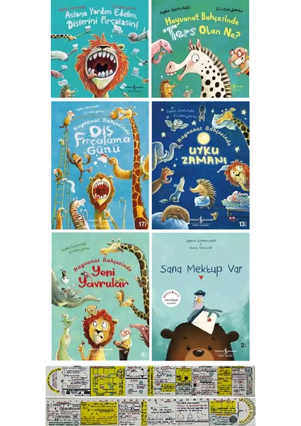 Hayvanat Bahçesinde Serisi 6 Kitap Set (Matematik Öğreten Cetvel) - Sophie Schoenwald