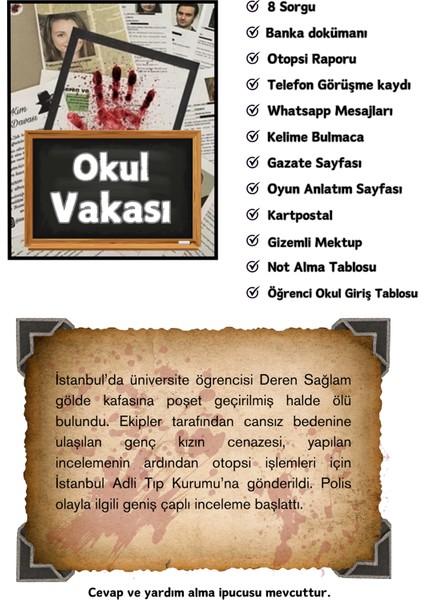 -Dedektiflik Oyunu-Cinayet Bulma Oyunu-Suçluyu Bulma-Dedektif Oyunu-Çözülemeyen Davalar-Gizem Bulmaca - Ayşe'nin vakası