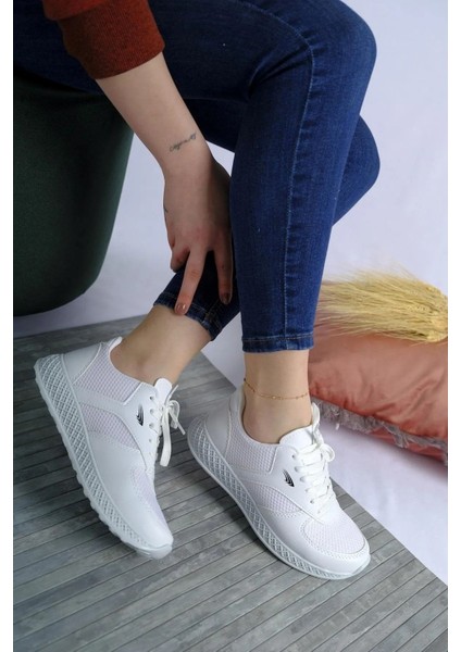 Kadın Erkek Unisex Kalın Taban Yazlık Fileli Hafif Rahat Esnek Taban Sneaker Spor Ayakkabı