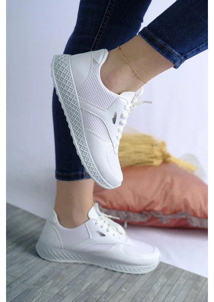 Kadın Erkek Unisex Kalın Taban Yazlık Fileli Hafif Rahat Esnek Taban Sneaker Spor Ayakkabı