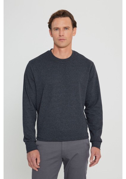 Standart Fit Normal Kesim 2 İplik Recycle Pamuklu Bisiklet Yaka Sweatshirt modelleri
