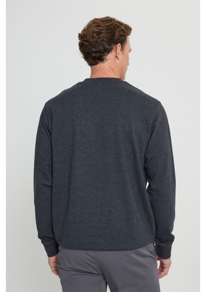 Standart Fit Normal Kesim 2 İplik Recycle Pamuklu Bisiklet Yaka Sweatshirt indirimleri