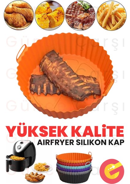 Yüksek Kallite Büyük Boy Xl Airfryer Silikon Pişirme Kabı Bpa Içermez Airfryer Silikon Pişirme Kağıdı, Yapışmaz Kolay Temizlenir, Air Fryer Kalıbı