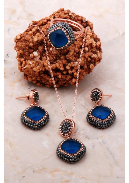 Rose Gümüş Akua Marin Set 2185