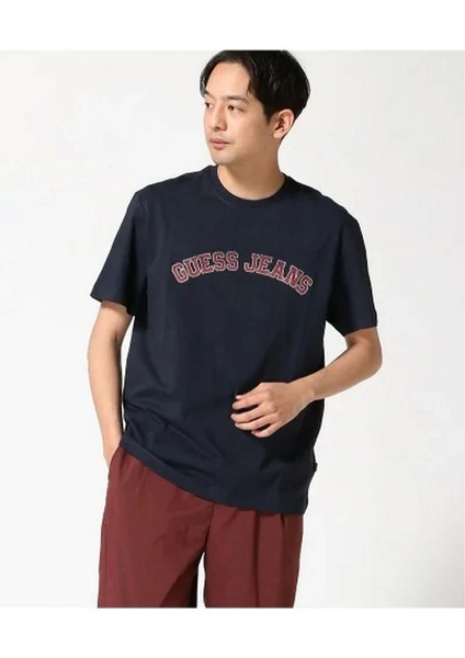 Guess Erkek Lacivert T-Shirt Yüksek Kalite Pamuk