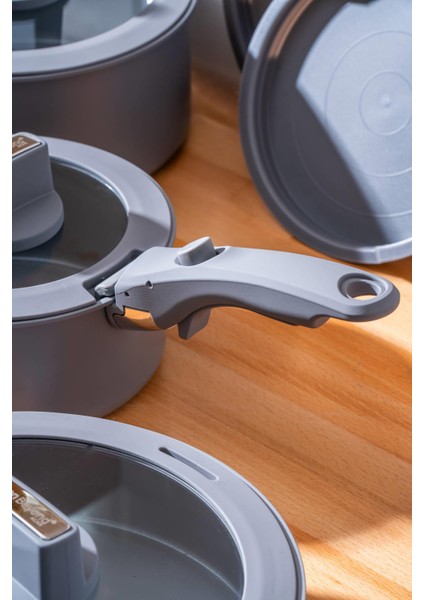 Biogrey 9 Parça Pişir Sakla Tencere Seti fırsatları