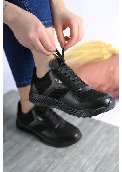 Kadın Erkek Unisex Kalın Taban Yazlık Fileli Hafif Rahat Esnek Taban Sneaker Spor Ayakkabı
