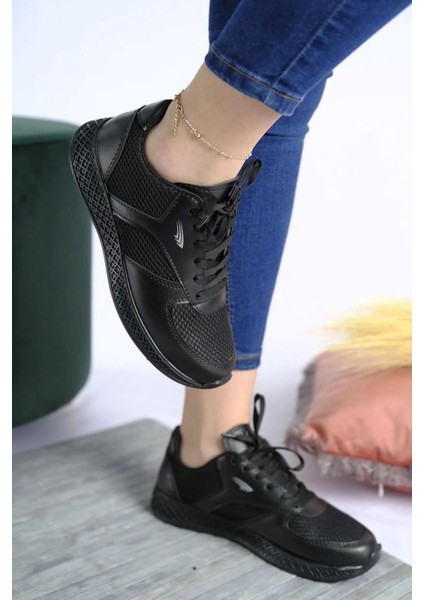 Kadın Erkek Unisex Kalın Taban Yazlık Fileli Hafif Rahat Esnek Taban Sneaker Spor Ayakkabı
