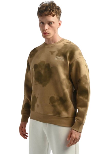 Unisex Oversize Koyu Bej Sweatshirt