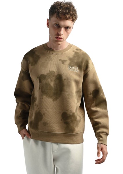 Unisex Oversize Koyu Bej Sweatshirt