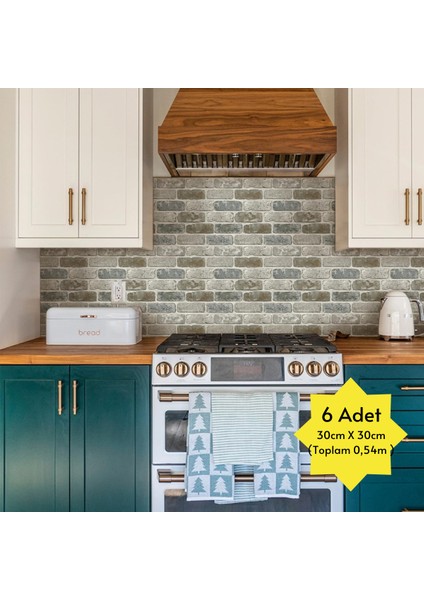 30 x 30 cm 6ADET 3D Kendinden Yapışkanlı Duvar Kağıdı Kaplama Mutfak Banyo 1paket 0,54 M2