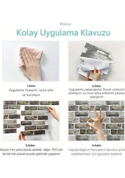 30 x 30 cm 6ADET 3D Kendinden Yapışkanlı Duvar Kağıdı Kaplama Mutfak Banyo 1paket 0,54 M2