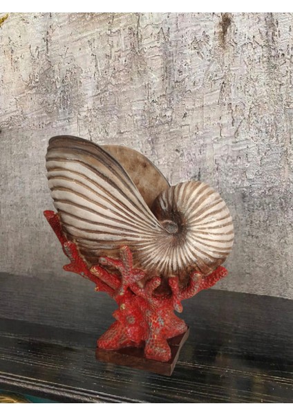 Istiridye Mercan Polyester Dekoratif Biblo 26 cm x 23 cm