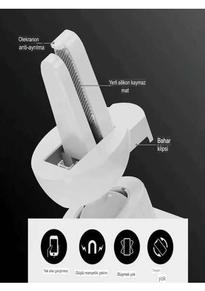 Aw2 2in1 Araç İçi 15 Watt Wireless Magnetic Tutucu Şarj Standı - Araba Telefon Şarj Cihazı