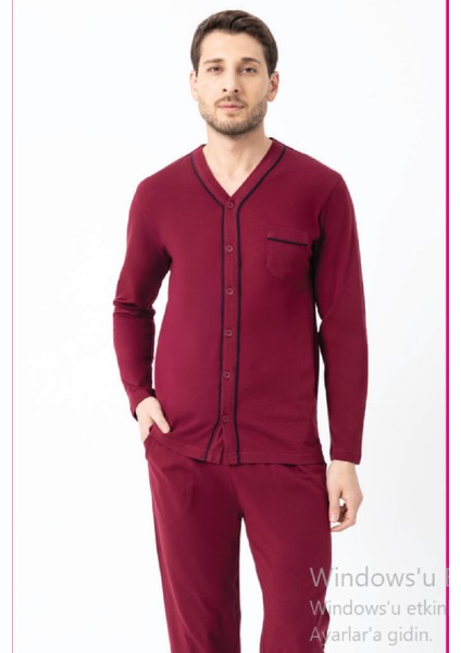 Erkek Boydan Düğmeli Pijama Takımı