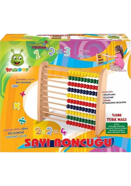 Ahşap Oyuncak Eğitici Küçük Abaküs Seti Sayı Boncuğu